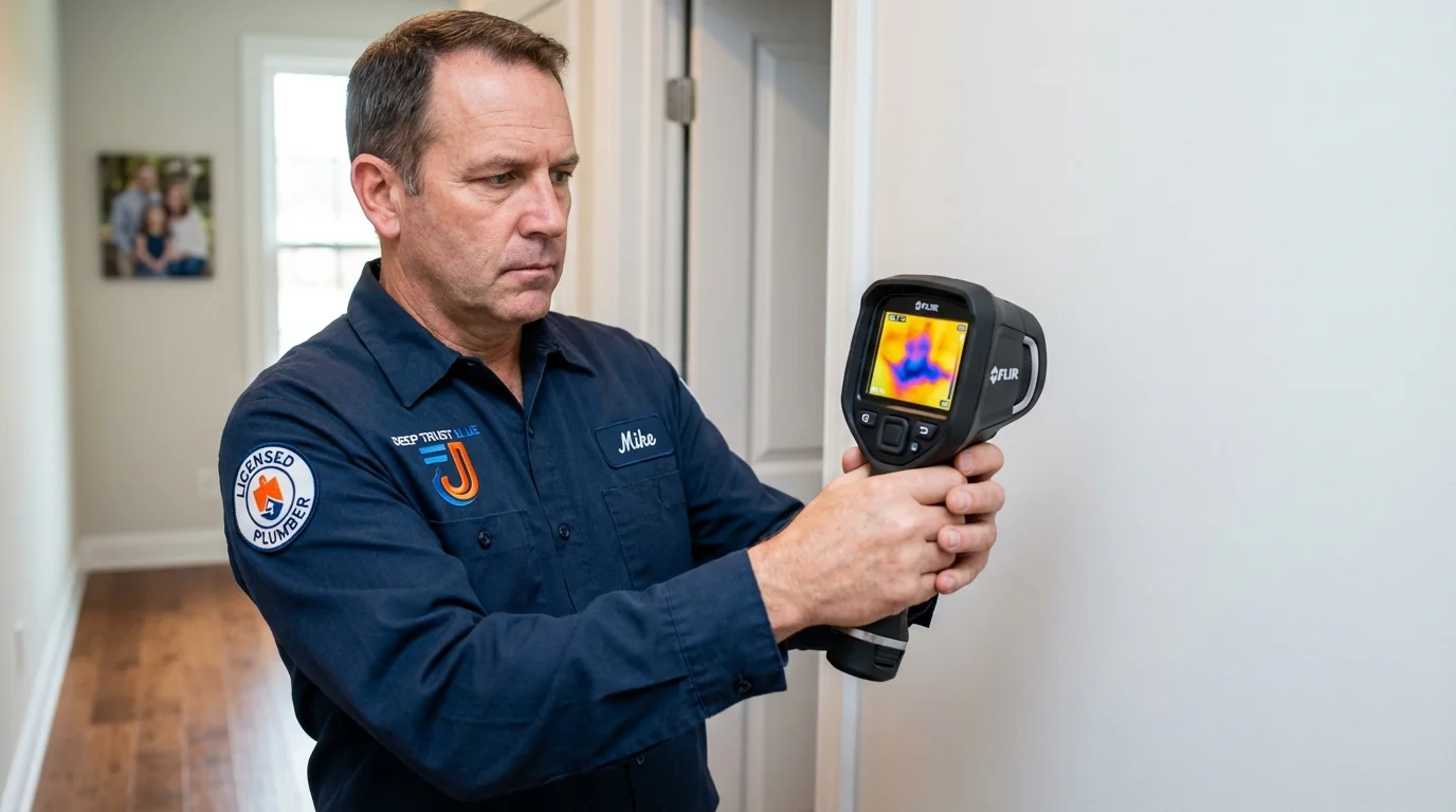 Thermal imaging leak detection by Johns Plumbing LLC in Lindsay